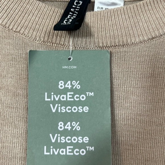 H&M Women's Sweater Soft Knit Size XS Crew Pullover Tan Brand New Oversize - Picture 5 of 5